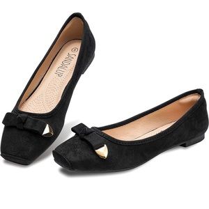 Women's Flats Comfort Slip Flat Ballerina Square Toe Ballet Shoes - Size 7